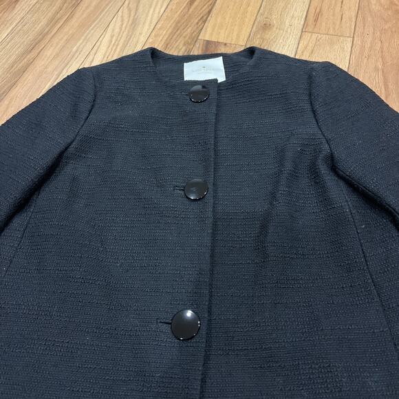 Kate Spade Erika Jacket Tweed Pattern Lacquered Finish 0 Womens Button Coat - Picture 2 of 10